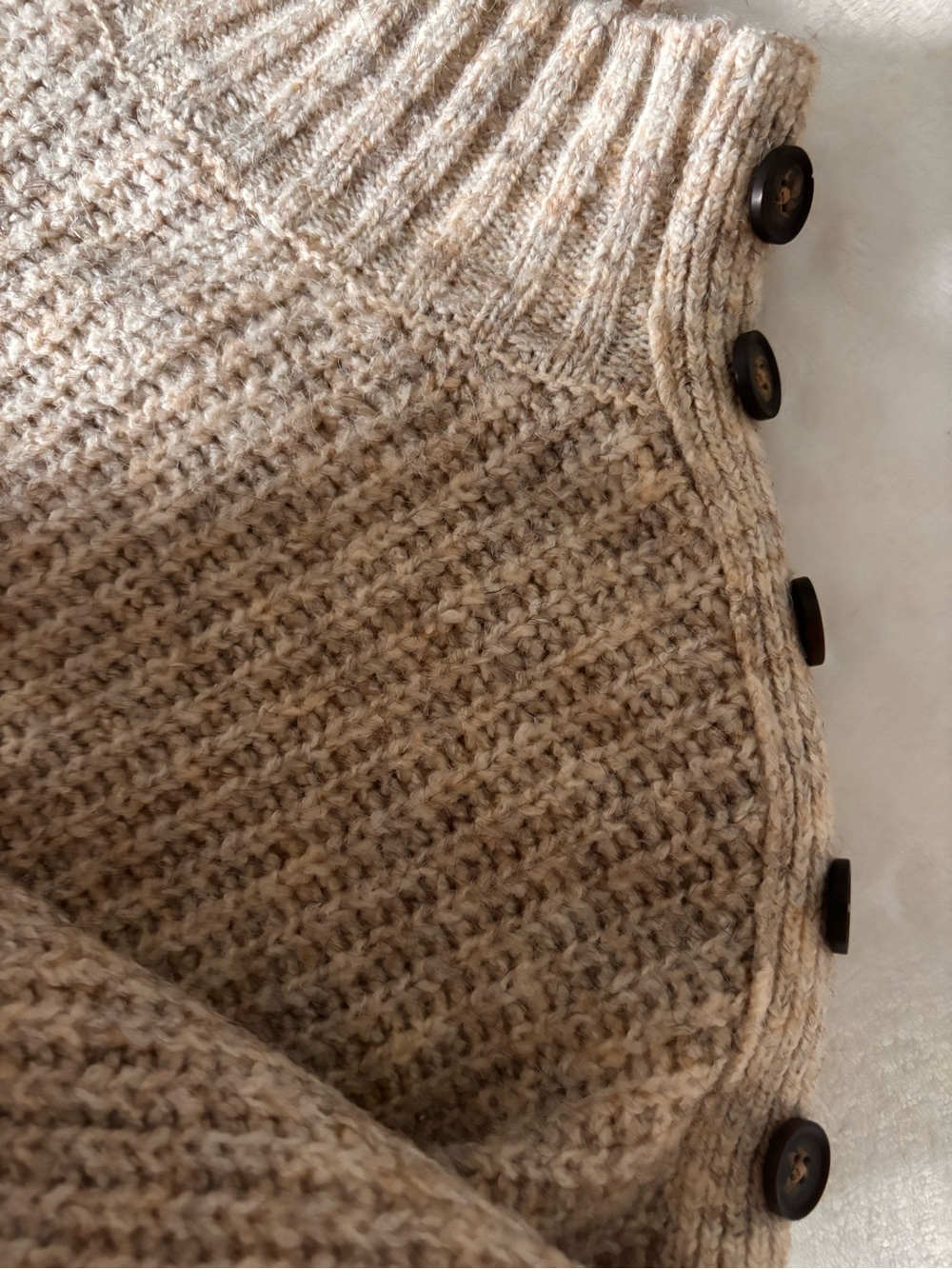Jessica Simpson Neutral Beige Knit Cardigan with Side Buttons
